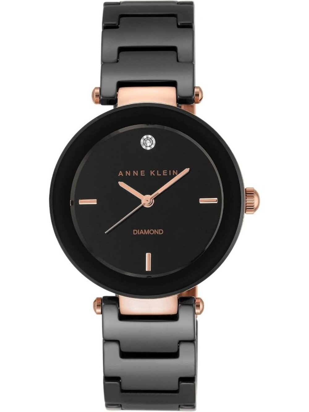 Elegant Black Ceramic Bracelet Watch with Diamond Accents for Women - Stylish